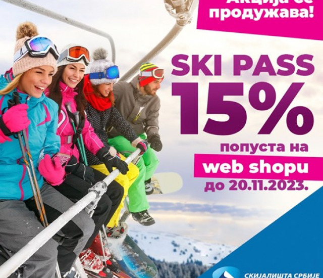 Akcija pretprodaje ski karata sa popustom od 15% se produžava