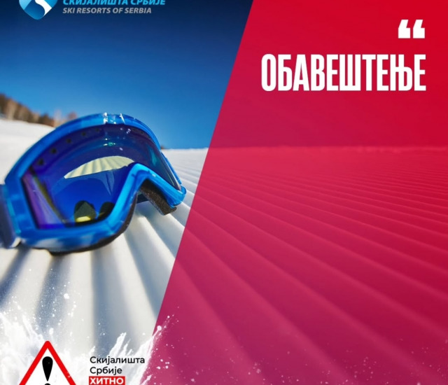 Ski centar Kopaonik - VAŽNO OBAVEŠTENJE